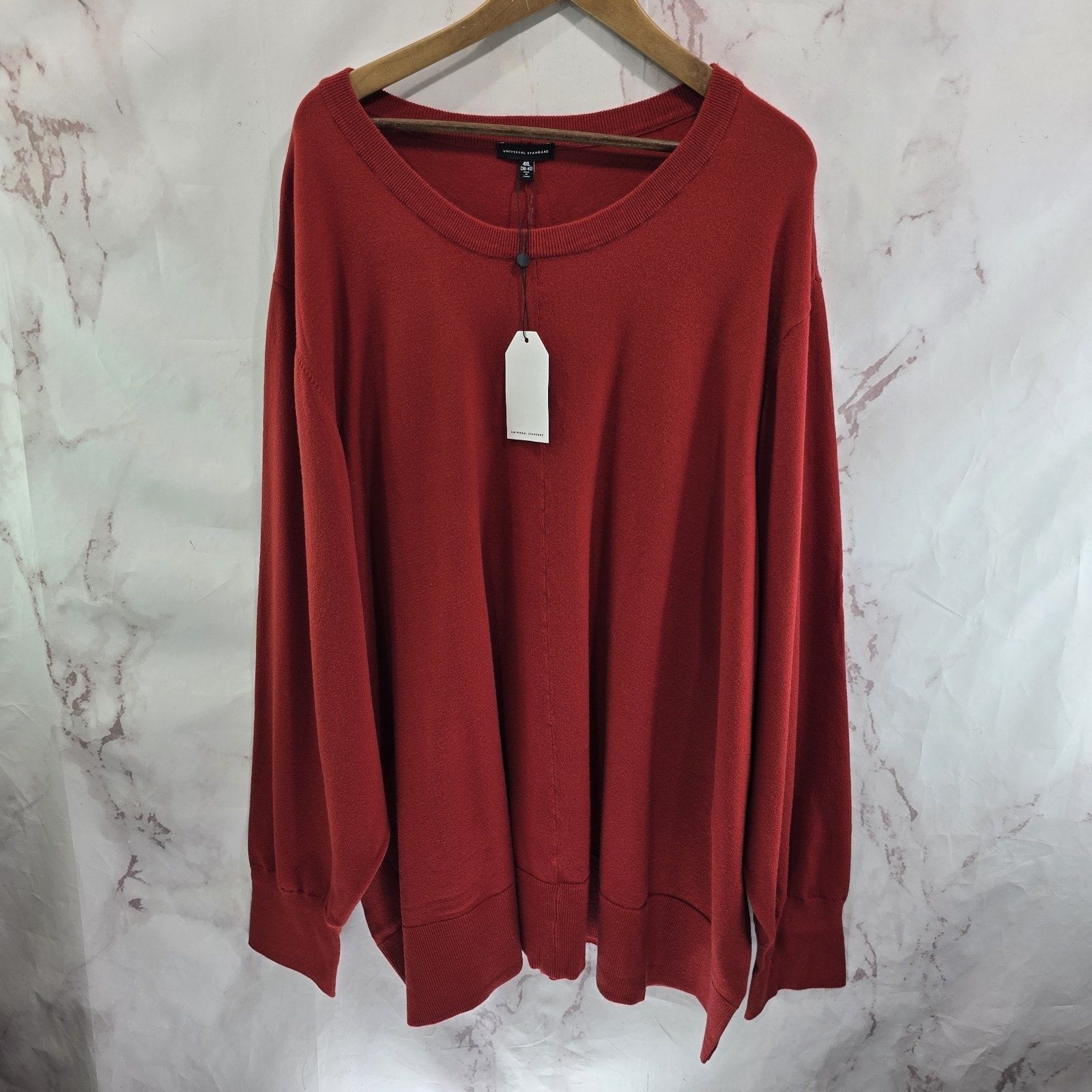 Universal Standard Sweater Womens 4xl 38 40 9x True Red Lightweight Round Neck